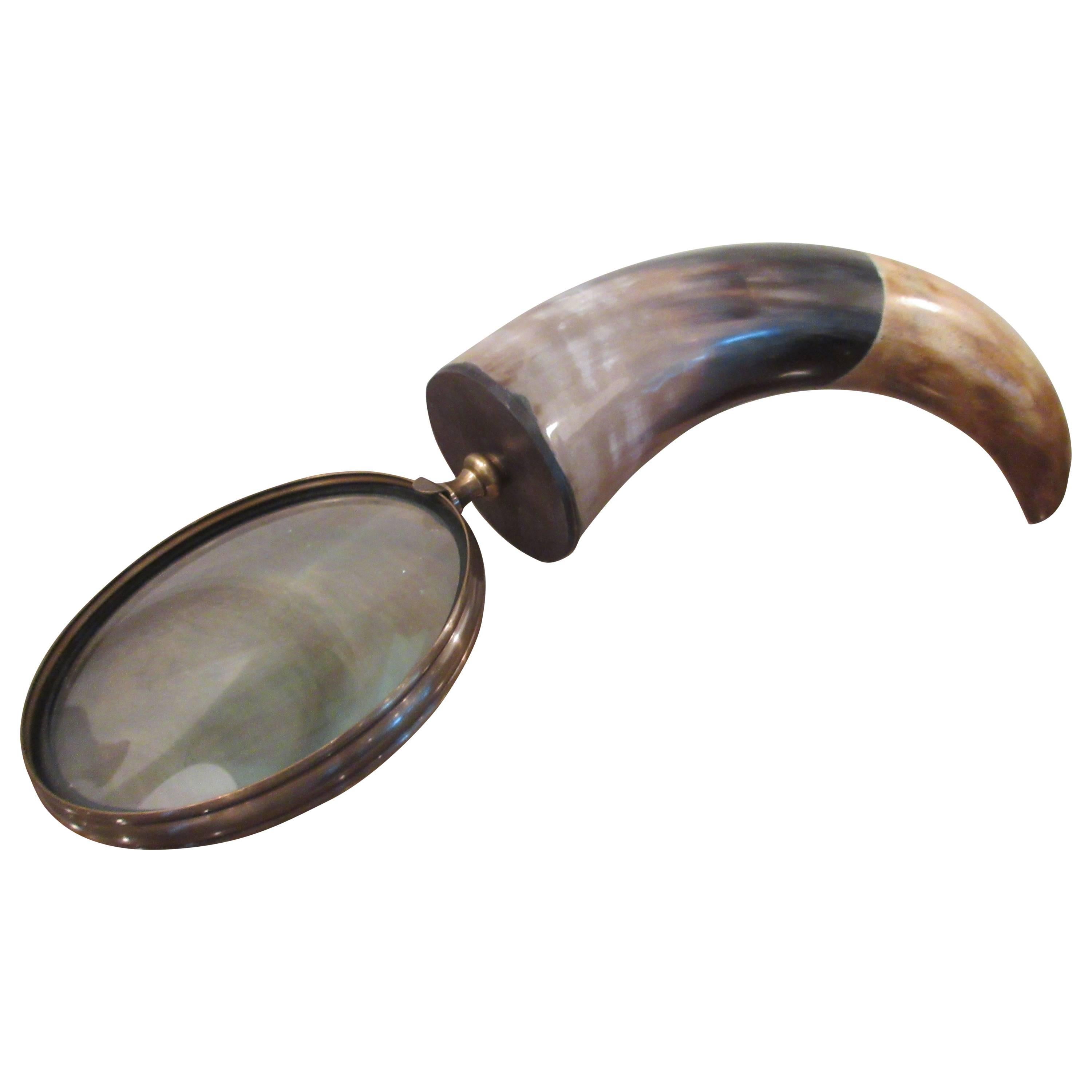 Oversized Polished Steer Horn Magnifying Glass