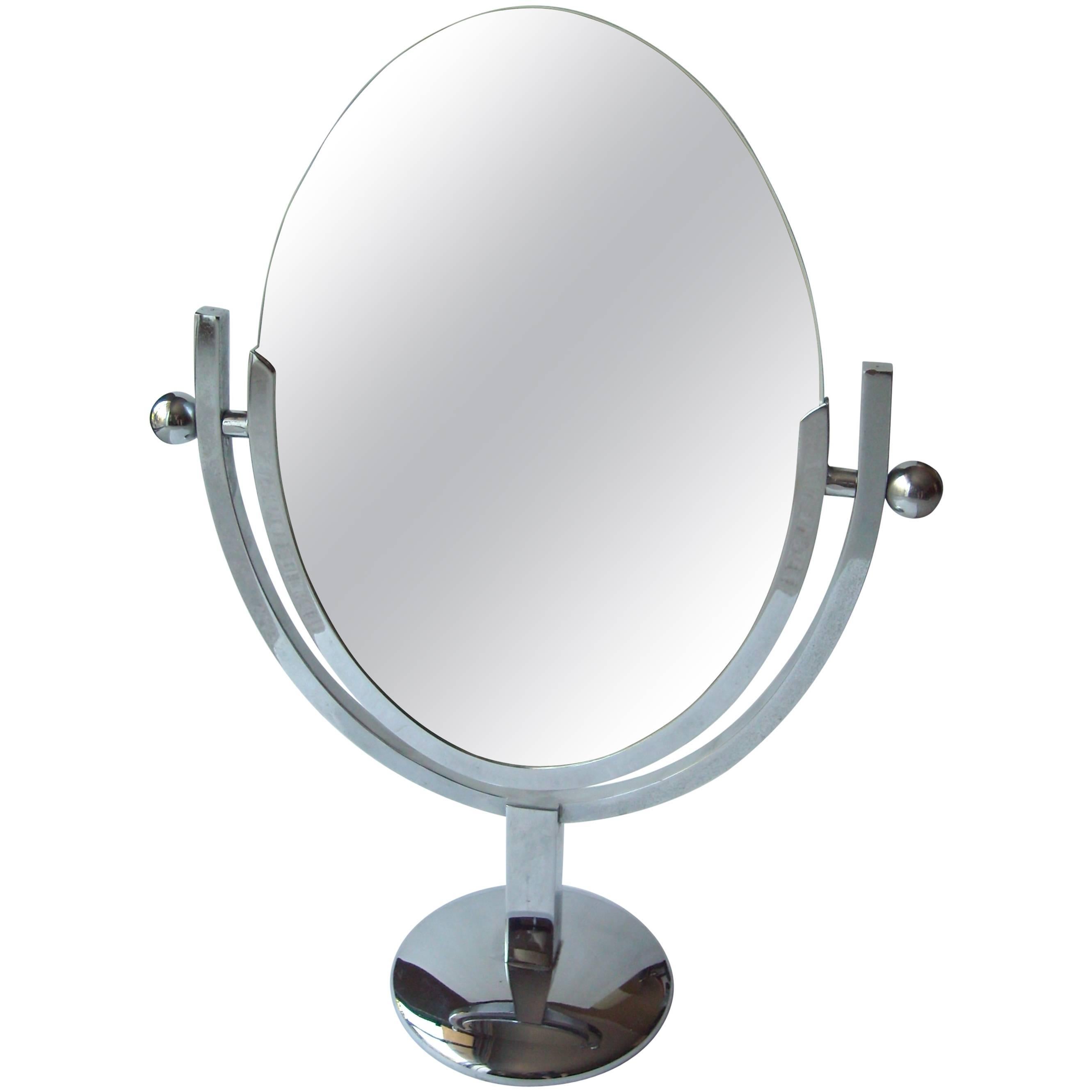 Charles Hollis Jones Vanity Chrome Mirror For Sale