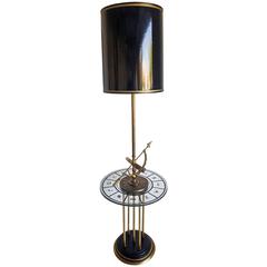 1960s Brass Armillary Astrological Floor Lamp with Gold Leaf 2