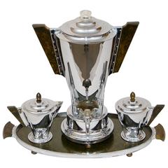 Art Deco Chrome and Bakelite Coffee Service by Manning Bowman 4