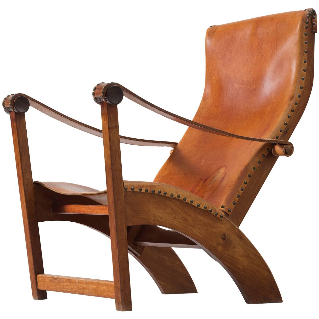 Mogens Voltelen Copenhagen Chair in Mahogany and Cognac Leather