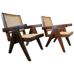 Pierre Jeanneret Chandigarh Easy Armchairs, Set of Two, 1950s