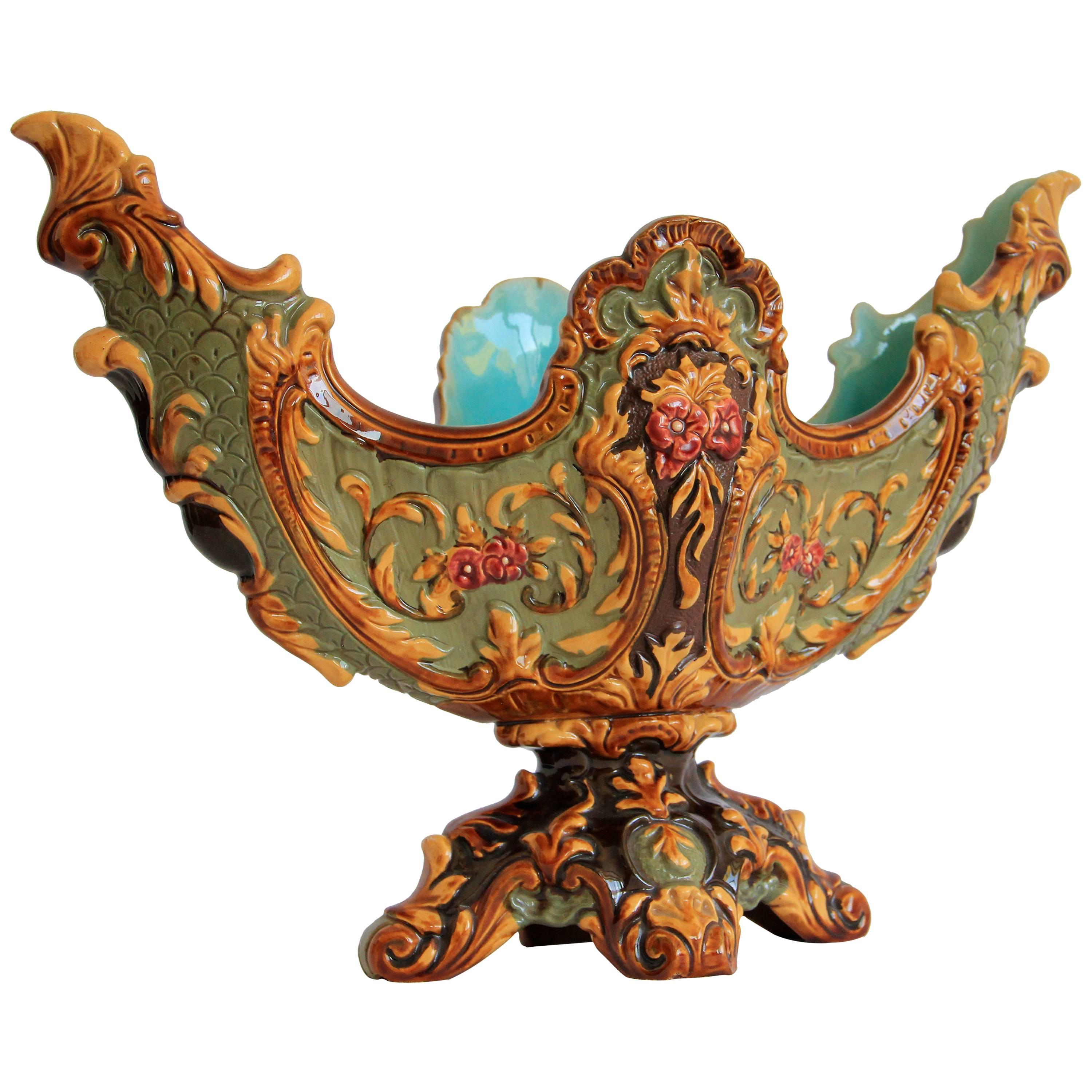 Majolica Jardinière by Wilhelm Schiller & Son, circa 1895