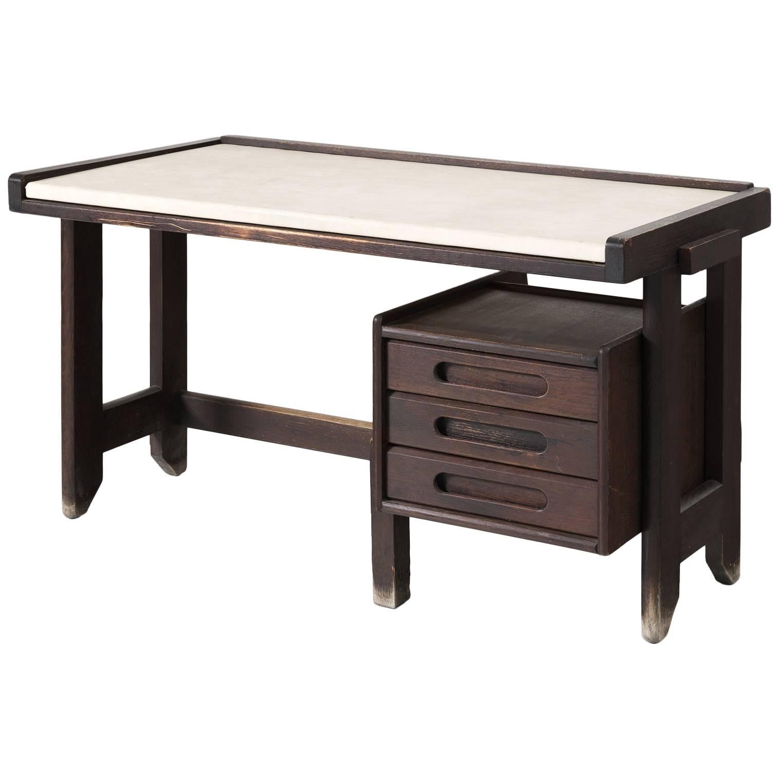 Guillerme et Chambron Dark Stained Oak Desk