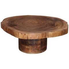 French Wood Slab Coffee Table