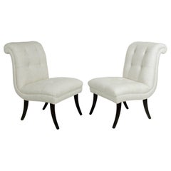 Pair of Curvaceous 1940s Slipper Chairs