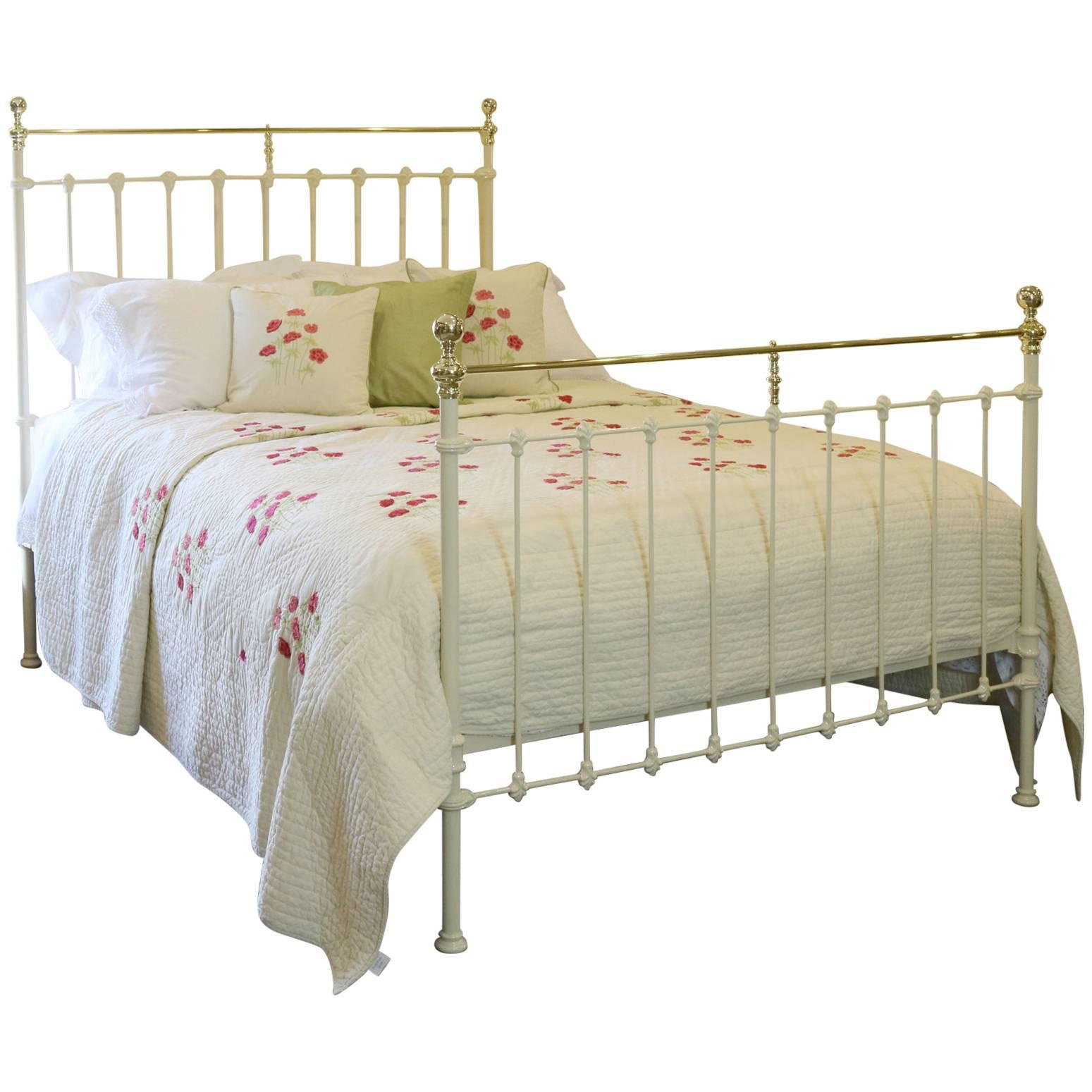 Brass and Iron Bed in Cream, MK78