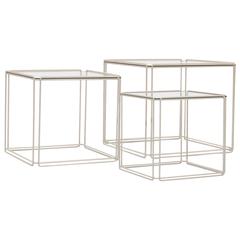 Mid-Century Minimalist Max Sauze 'Isocele' Nesting Tables, 1970s