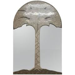 Tessellated Fossil Stone and Marble with Brass Inlay Mirror by Maitland Smith 4