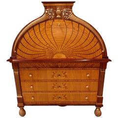 21st Century Hand-Carved Secretaire by Italian Colombu Mobili