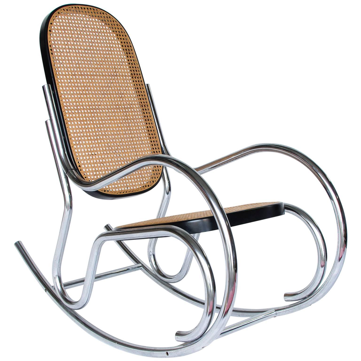 Circa 1970 Chrome Rocking Chair