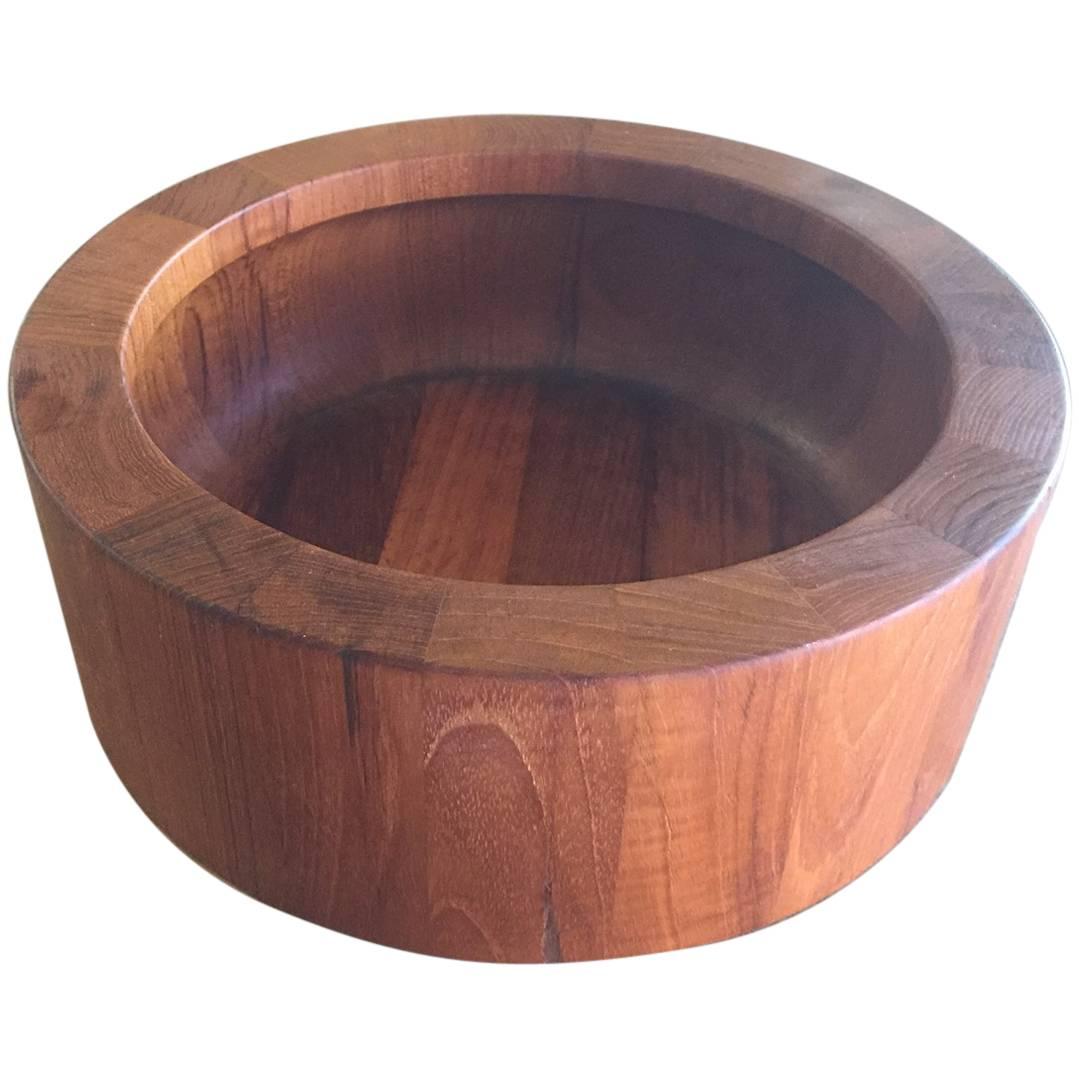 Mid-Century Staved Teak Bowl by Jens Quistgaard For Sale