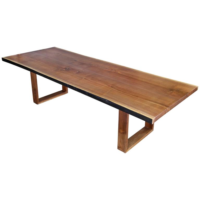 Sentient Center Join American Black Walnut Live Edge Bookmatched Slab