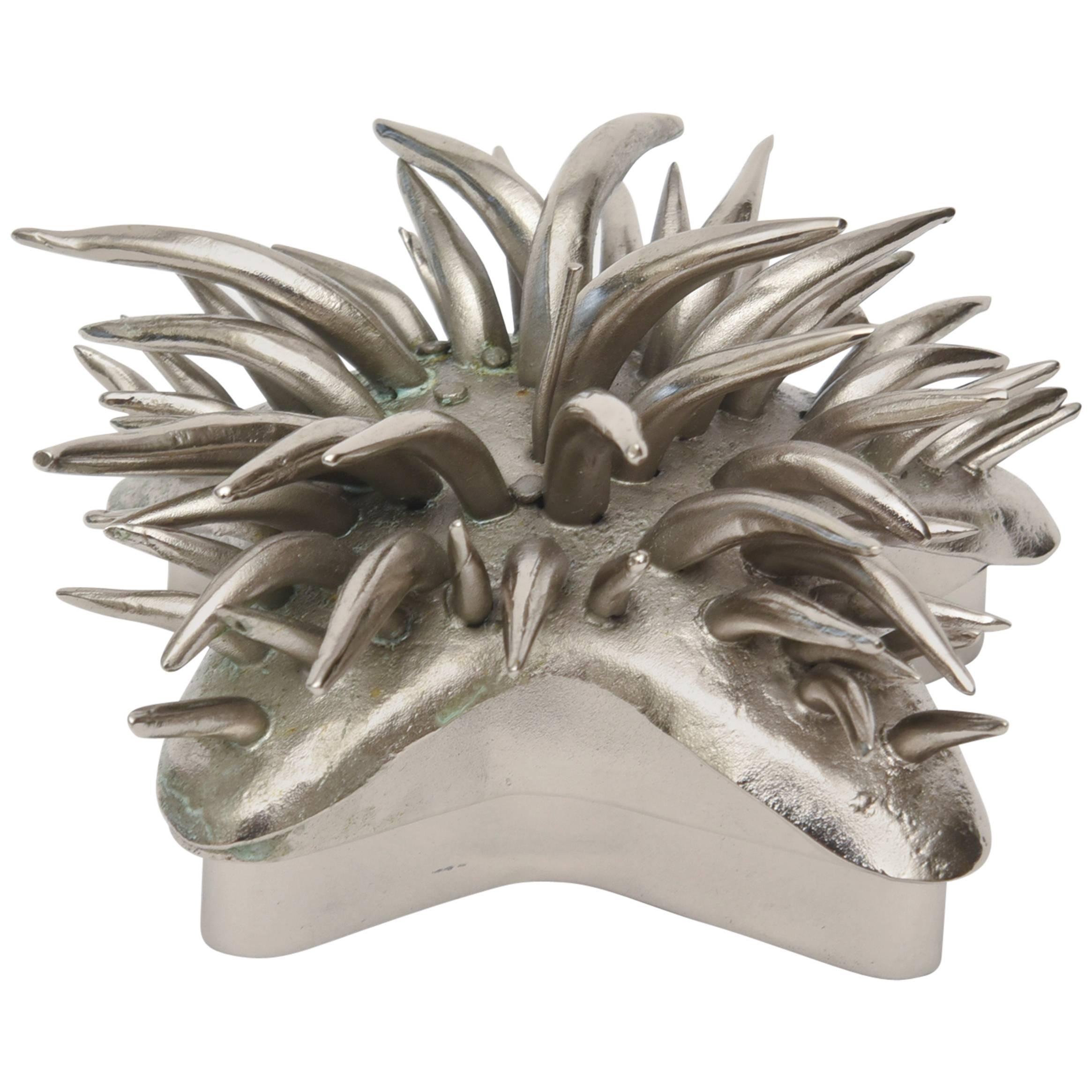 Nickel Silver/Silver Bronze Sea Urchin Two-Part Sculptural Box