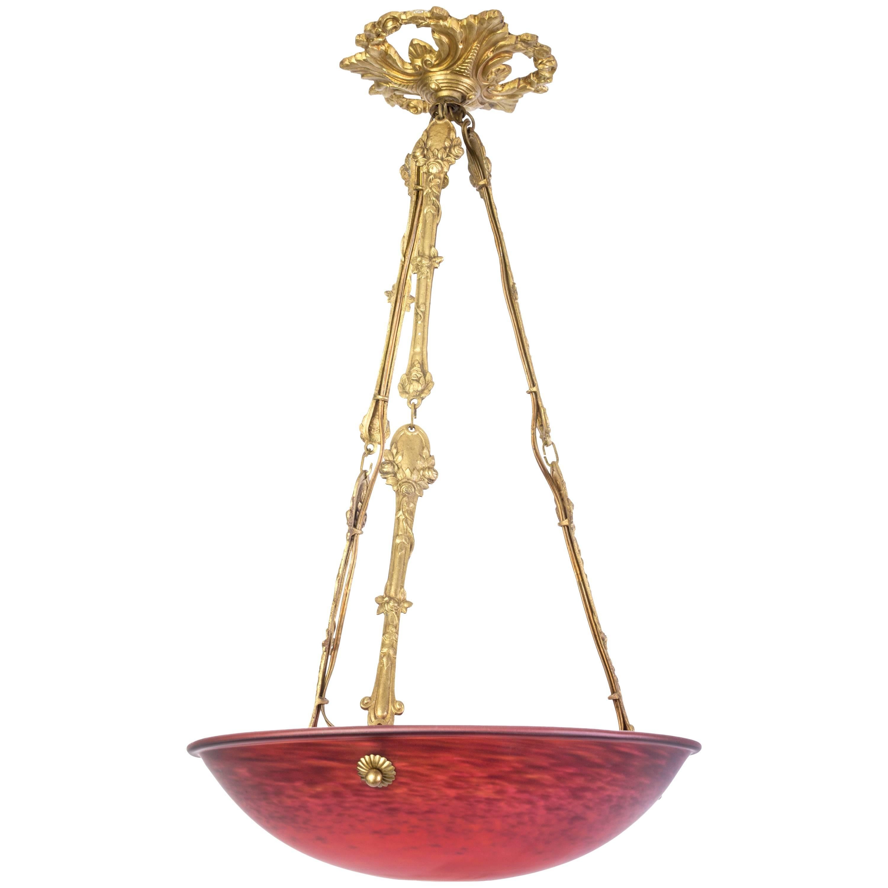 Exceptional 1920s French Art Deco Chandelier For Sale