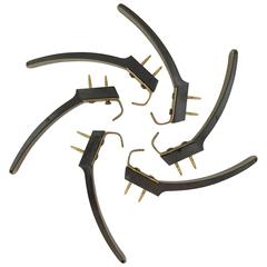 Austrian Bakelite and Brass Wall Coat Hooks 8