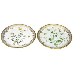 Used Pair of Royal Copenhagen Flora Danica Round Platters