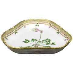 Retro Royal Copenhagen Flora Danica Triangle Cake Dish