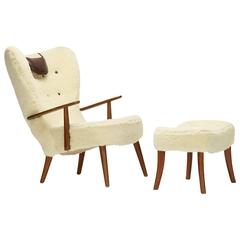 Pragh Lounge Chair and Ottoman by Acton Schubell and Ib Madsen
