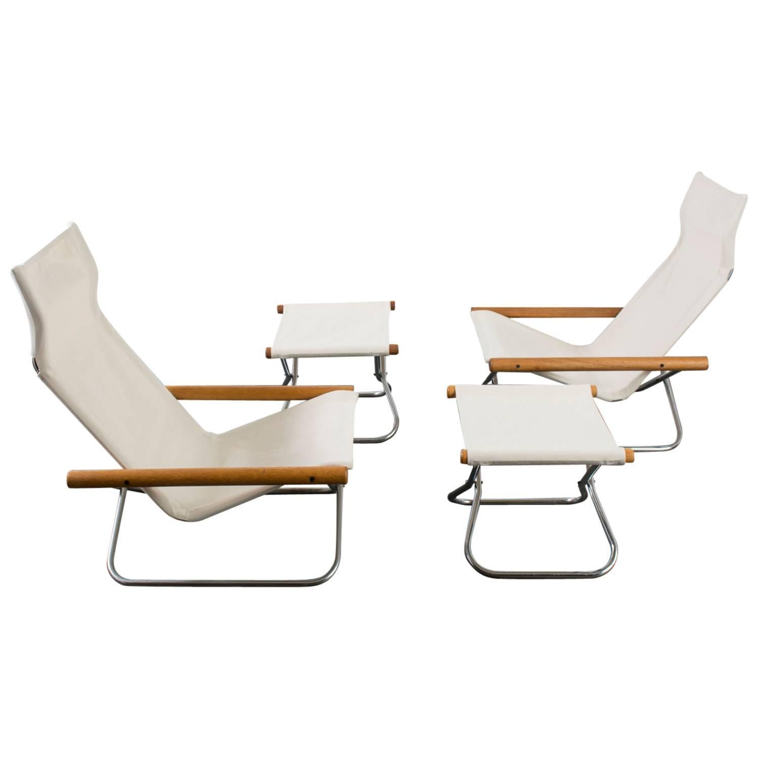 Mid-Century Ny Chairs and Ottomans by Takeshi Nii - One still available