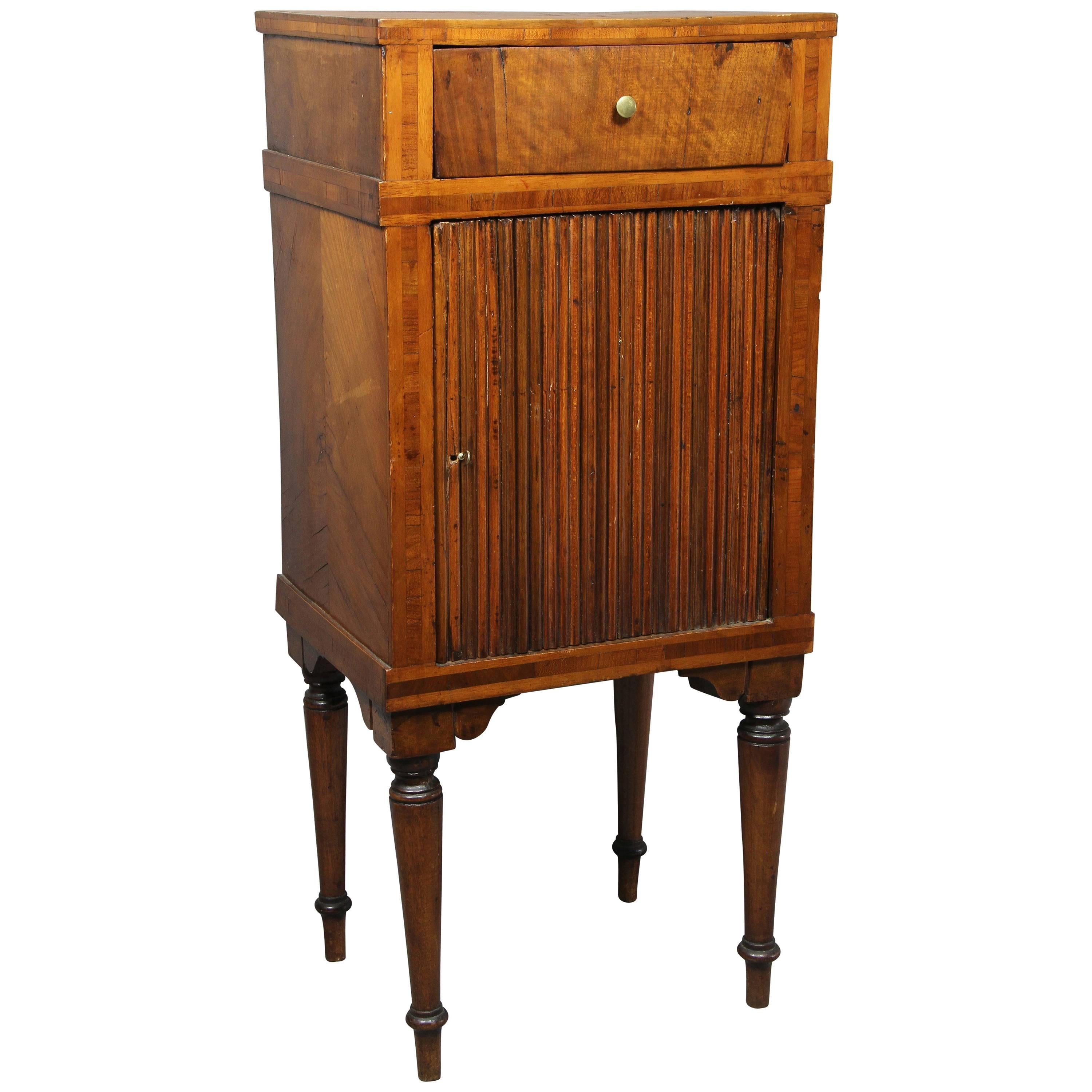 Italian Neoclassic Walnut Commodini/ Bedside Table