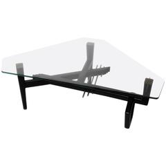 Mid-Century Modern Style Glass Top Coffee Table