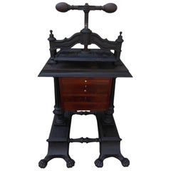 American Mahogany and Cast Iron Book Press with Paw Feet, Circa 1830