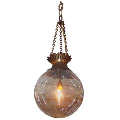 American Gilt Bronze & Crystal Globe Apothecary Chandelier, Circa 1870