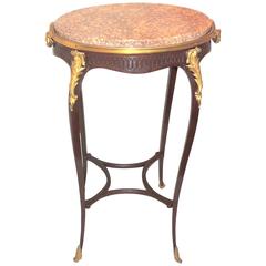 Wonderful French Ormolu Mounted Bronze Linke Oval Carved Marble Top Side Table