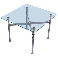 French Low Table of Steel and Brass 8