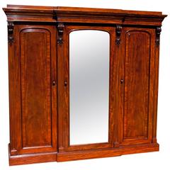 Fine Quality Victorian Mahogany Breakfront Wardrobe