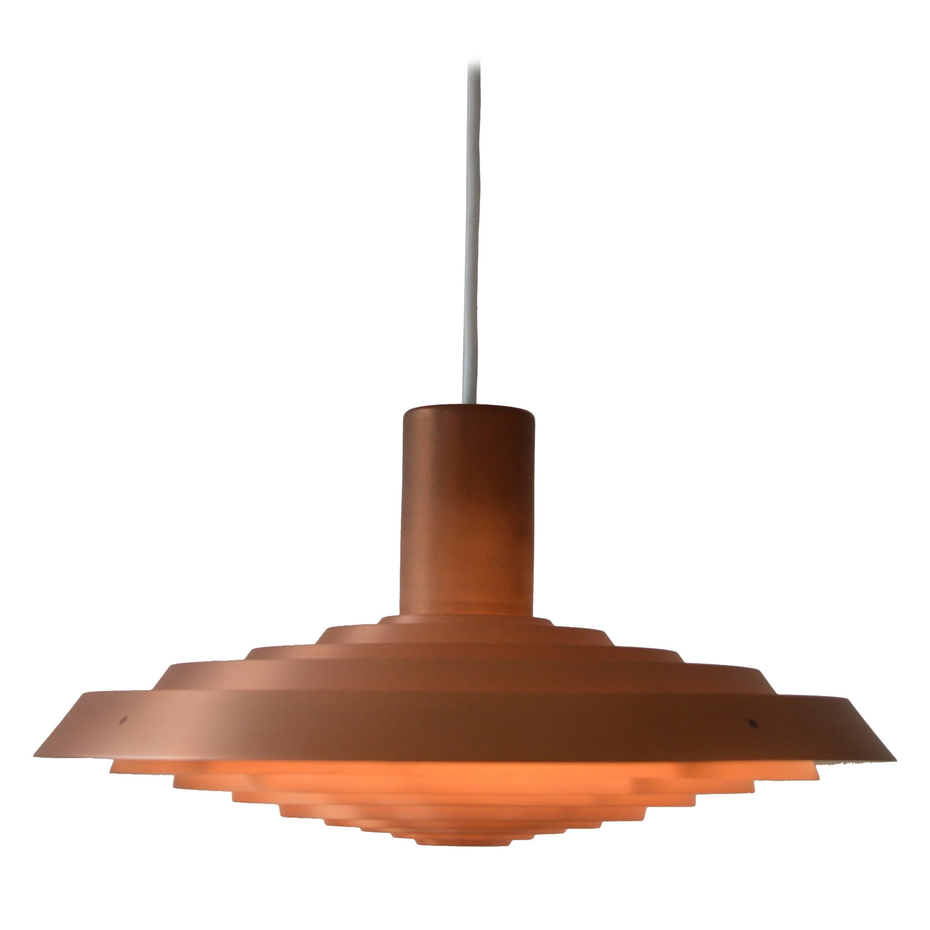 Copper Poul Henningsen, Louis Poulsen 1958 Langelinie Plate Lamp
