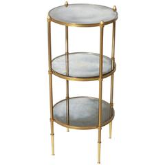 Three-Tier Brass Round Table, circa 1950