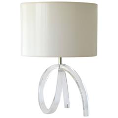 Midcentury Clear Lucite Twist Form Table Lamp