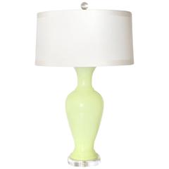 Chartreuse Opaline Murano Lamp, circa 1960