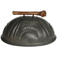 Large Early 20th Century Pewter Meat Dome