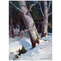 Emile Gruppe Oil Painting, Snow Scene