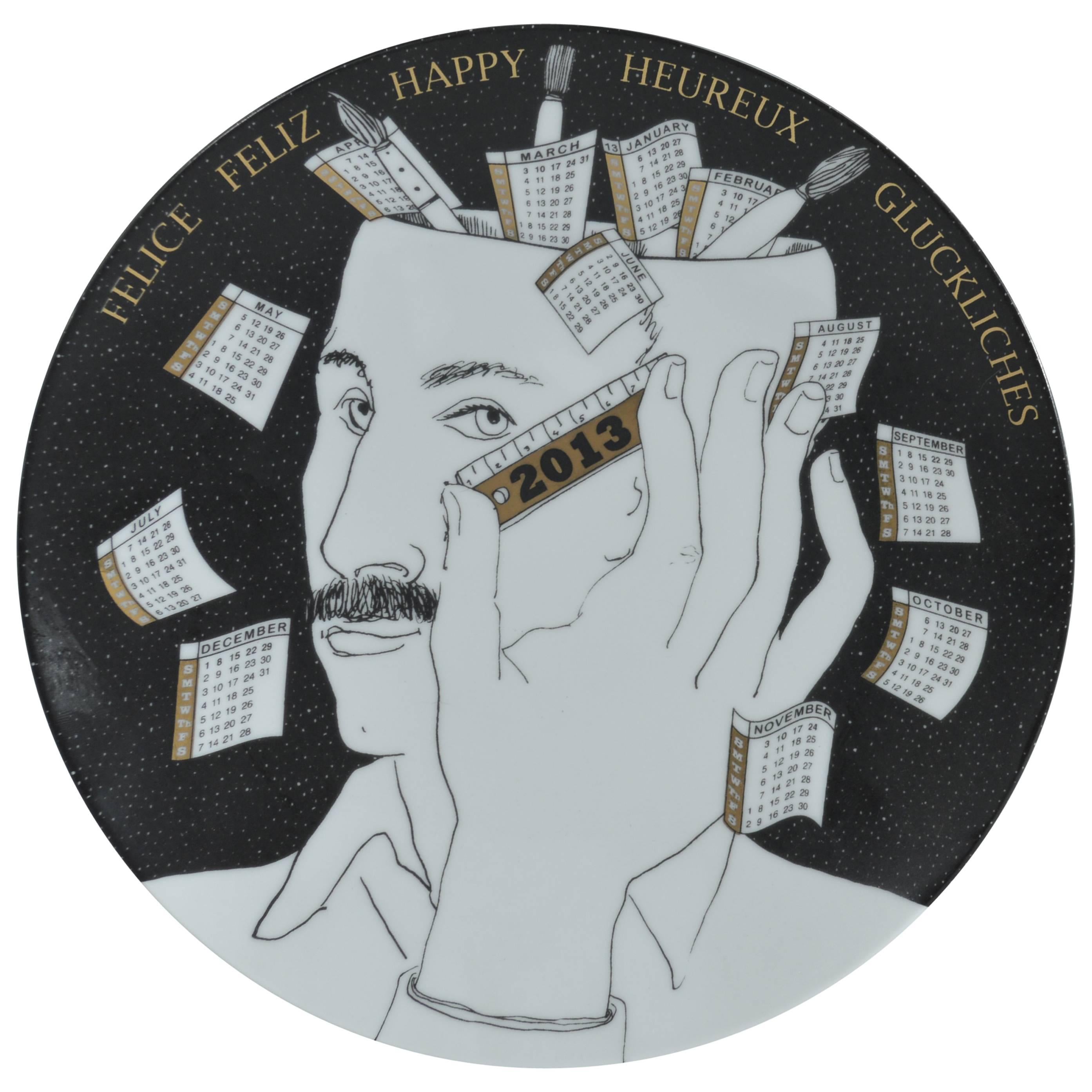 Fornasetti Calendar Plate for 2013, Atelier Fornasetti No. 92 of 700