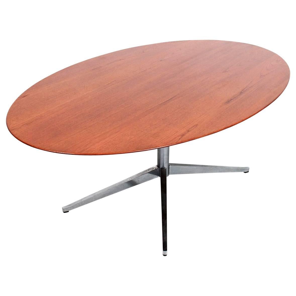 Oval Florence Knoll Teak Dining Table