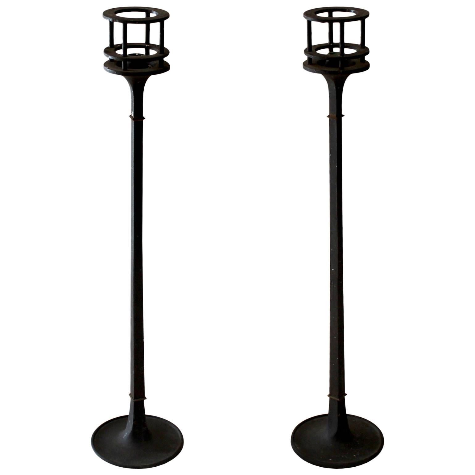 Pair of 1960s Iron Candlesticks by Jens Quistgaard for Dansk For Sale
