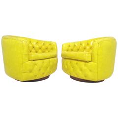 Pair of Swivel Lounge Chairs by Milo Baughman for Thayer Coggin
