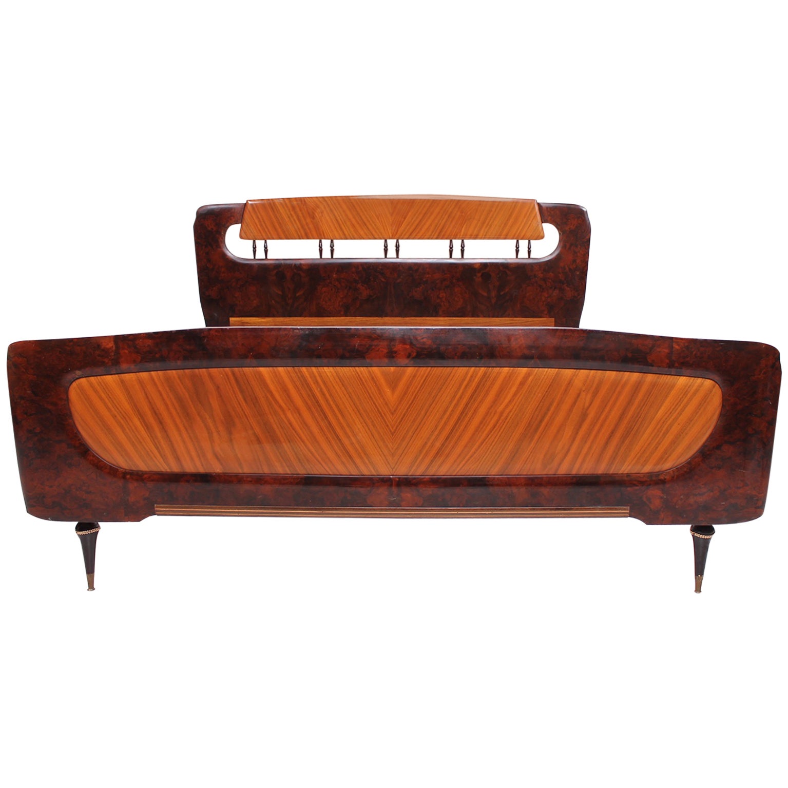 MidCentury Modern Italian Bed Frame, after Borsani at 1stDibs