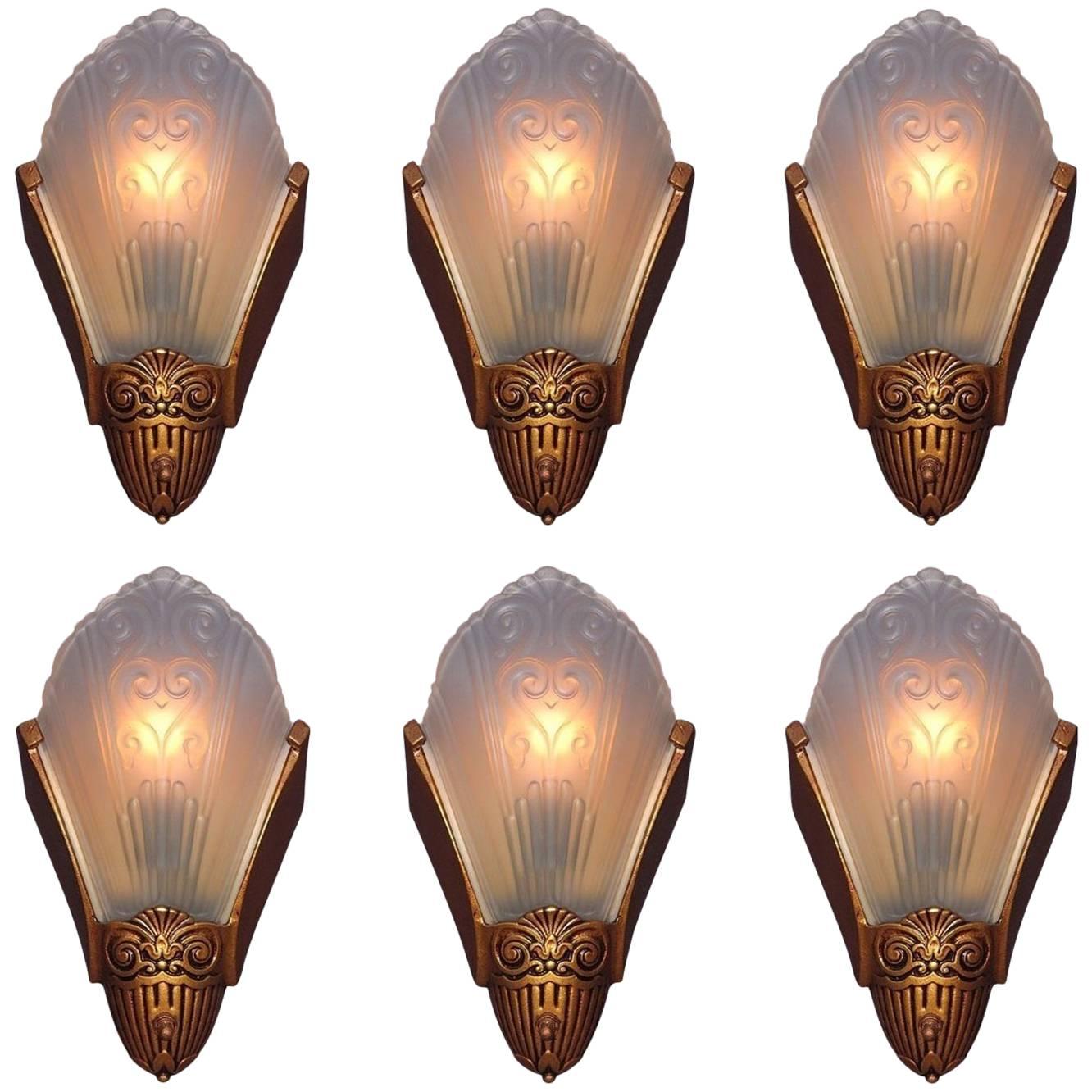 1920s-1930s Slip Shade Wall Sconces by Virden, ADA