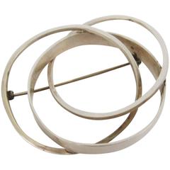 Modernist Sterling Circles Pin by Bill Tendler