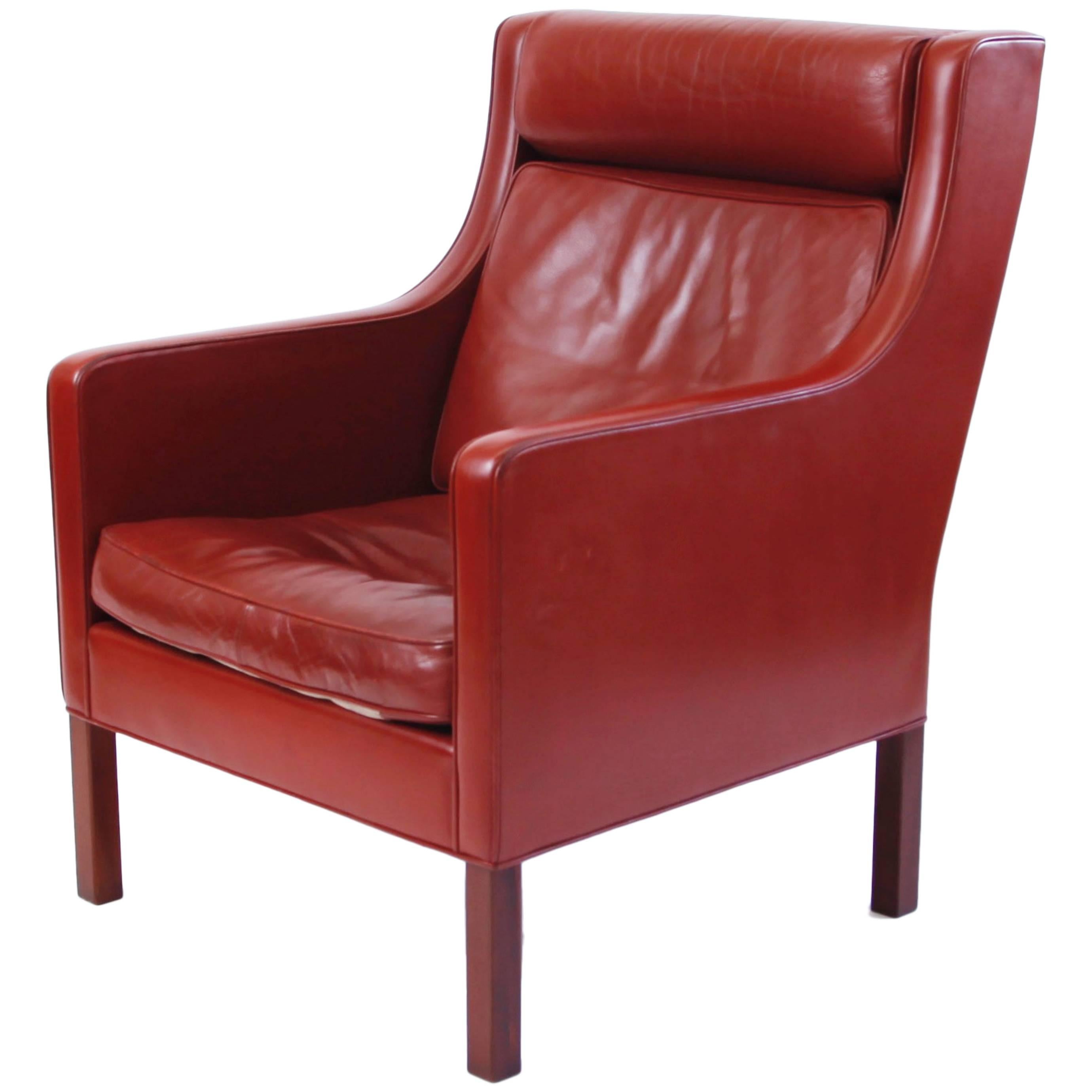 Leather Armchair by Børge Mogensen For Sale