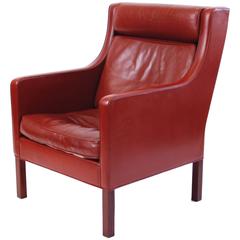 Leather Armchair by Børge Mogensen