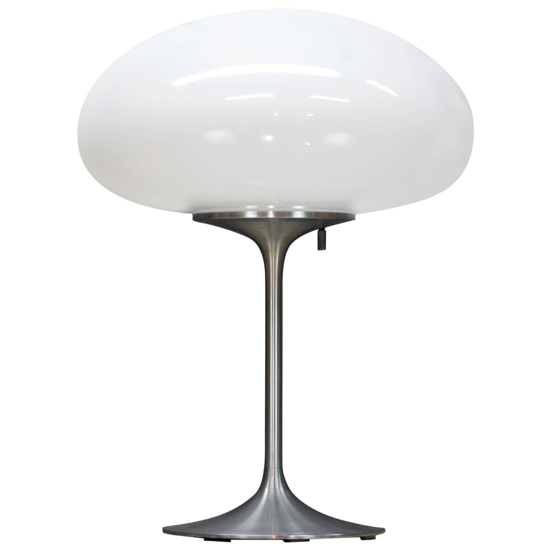 1960s Mid-Century Bill Curry Pop Art Brushed Steel Mushroom Lamp