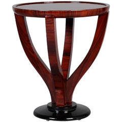 Art Deco Round Palisander Table on Pedestal Base