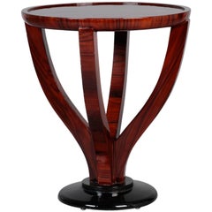 Art Deco Round Palisander Table on Pedestal Base