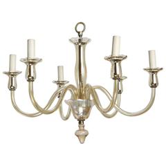 Six-Arm Pale Amber Murano Glass Chandelier 2